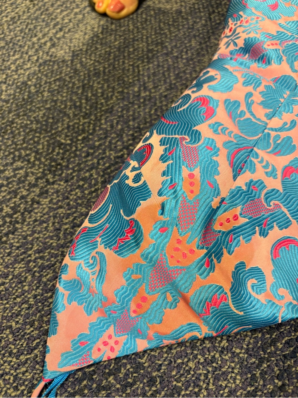 Free People Blue and Pink Brocade Slip Dress - Picture 3 of 8